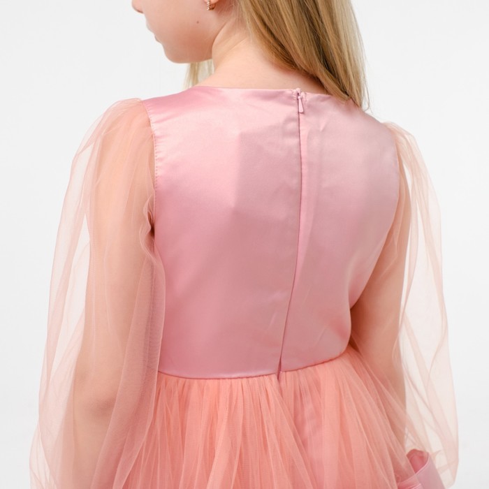 Платье нарядное детское KAFTAN, рост 98-104 см (30), персиковый - фото 1907340948