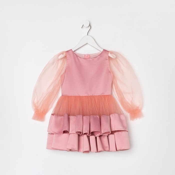 Платье нарядное детское KAFTAN, рост 98-104 см (30), персиковый - фото 1907340952