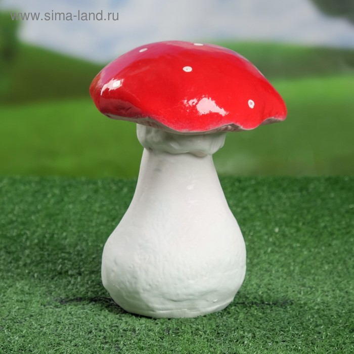 Садовая фигура "Гриб мухомор", керамика, 20 см - Фото 1