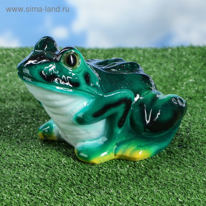 Садовая фигура "Жаба", зелёная, 18 см - Фото 1