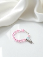 Браслет "Радость" балерина, цвет бело-розовый в серебре, d=7 - фото 809220063