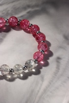 Браслет "Радость" балерина, цвет бело-розовый в серебре, d=7 - фото 809220065