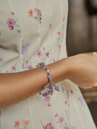 Браслет "Радость" монетка и бабочки, цвет бело-сиреневый в серебре, d=7 - фото 809220068