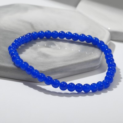 Браслет «Нить» бусина №4, цвет синий, d=7
