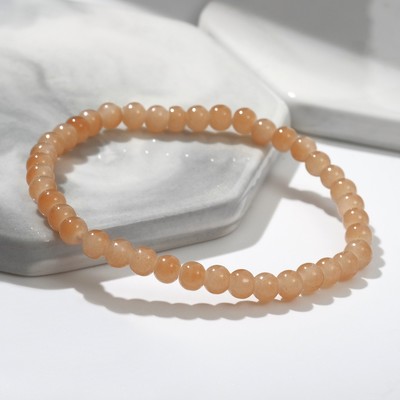 Браслет «Нить» бусина №4, цвет коричневый, d=7