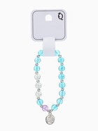 Браслет из бусин «Радость. Монетка», d=7 см, белый, голубой - Фото 3