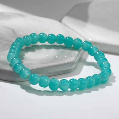 Браслет «Нить» бусина №6, цвет бирюзовый, d=7