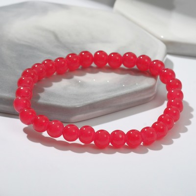 Браслет «Нить» бусина №6, цвет бордовый, d=7