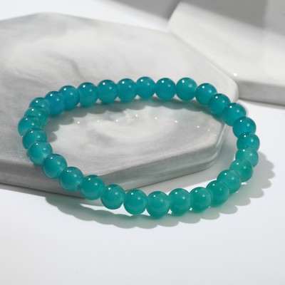 Браслет «Нить» бусина №6, цвет морской, d=7