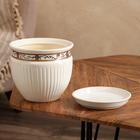 Горшок для цветов "Антика", белый, сакура, керамика, 2.8 л - Фото 2