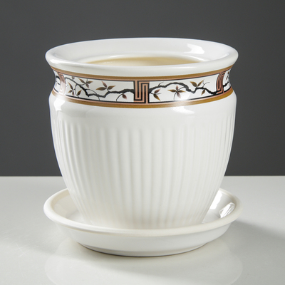 Горшок для цветов "Антика", белый, керамика, 1 л