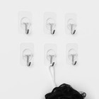 Крючки самоклеящиеся Доляна «Классика», 6 шт., прозрачные - Фото 2