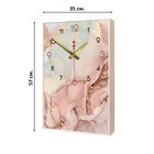 Часы-картина настенные, интерьерные "Розовый мрамор", плавный ход, 57 х 35 х 4 см - Фото 4