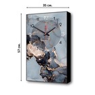 Часы-картина настенные, интерьерные "Черный мрамор", плавный ход, 57 х 35 х 4 см - фото 9263970