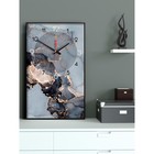 Часы-картина настенные, интерьерные "Черный мрамор", плавный ход, 57 х 35 х 4 см - фото 9263968