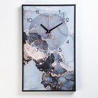Часы-картина настенные, интерьерные "Черный мрамор", плавный ход, 57 х 35 х 4 см - фото 297282665