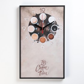Часы-картина настенные, серия: Кухня "Время для кофе", плавный ход, 35 х 57 см