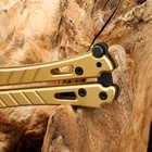 Нож-бабочка "Шершень" желтый, сталь - 420, рукоять - сталь, 21 см - фото 24336276