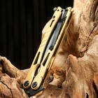 Нож-бабочка "Шершень" желтый, сталь - 420, рукоять - сталь, 21 см - Фото 7