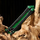 Нож-бабочка "Богомол" зеленый, сталь - 440, рукоять - сталь, 20 см - Фото 2