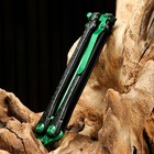 Нож-бабочка "Богомол" зеленый, сталь - 440, рукоять - сталь, 20 см - Фото 7