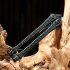 Нож-бабочка "Богомол" черный, сталь - 440, рукоять - сталь, 20 см - Фото 2