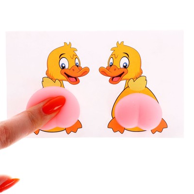 Антистресс - наклейка «Попка. Утёнок», в наборе 2 мялки