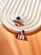 Набор значков (2 шт.) «Космонавты», цветной в золоте - Фото 2