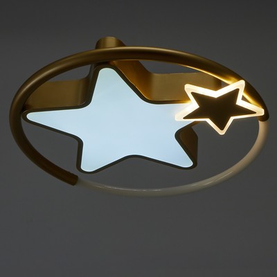 Люстра с ПДУ 2222/1 LED 110Вт диммер золото 48х48х7 см BayerLux