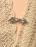 Зажим для кардигана «Волны», цвет белый в серебре - Фото 4