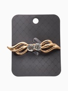 Зажим для кардигана «Волны», белый в золоте - Фото 6