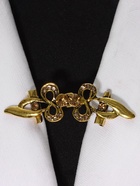 Зажим для кардигана «Бант», цвет золотой в чернёном золоте 7332944