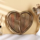 Менажница «Сердце», 2 секции, 25×25×1,8 см, массив берёзы - фото 9484058