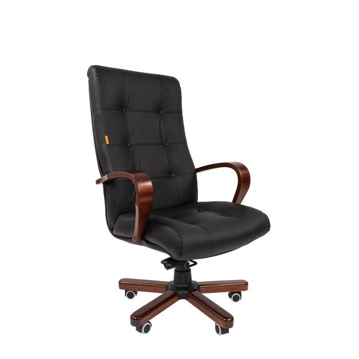 Кресло руководителя "Chairman" 424 WD кожа черная - Фото 1