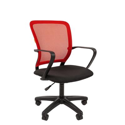 Кресло офисное Chairman 698 LT TW - 69, на колёсиках, сетка/ткань, цвет чёрный/красный