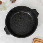 Жаровня «Гранит Black» Induction Pro, 4 л, d=28 см, стеклянная крышка, антипригарное покрытие, индукция, цвет чёрный - Фото 2
