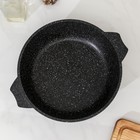 Жаровня Мечта «Гранит Black» Induction Pro, 3 л, d=28 см, стеклянная крышка, антипригарное покрытие, индукция, чёрная - Фото 2