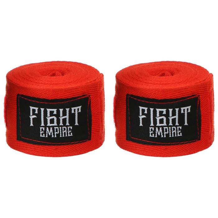 Бинт боксёрский FIGHT EMPIRE 4 м, цвет красный - Фото 1