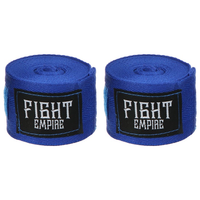 Бинт боксёрский FIGHT EMPIRE 4 м, цвет синий - Фото 1