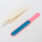 Набор маникюрный детский: ножницы, щипчики, пилочка, пинцет, цвет розовый - Фото 6