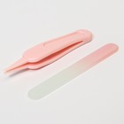 Набор маникюрный детский «Совушка»: ножницы, щипчики, пилочка, пинцет, цвет розовый - фото 48942952