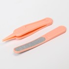 Набор маникюрный детский «Обезьянка»: ножницы, щипчики, пилочка, пинцет, цвет розовый - фото 42737853