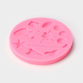 Молд для заливки «Гольф», силикон, 9.8×1 см, розовый