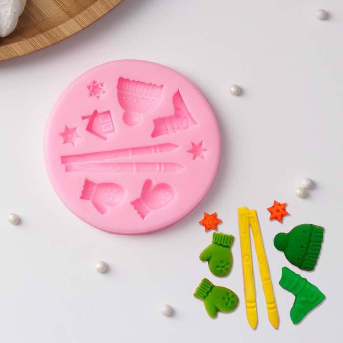 Молд «Зимний уют», 8×8×1 см, цвет МИКС - Фото 1