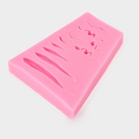 Молд для заливки «Пряди», силикон, 10.5×8.5×1.2 см, розовый