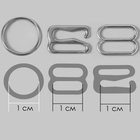 Набор для бретелей металлический: крючки, кольца, регуляторы, 10 мм, цвет серебряный - Фото 2