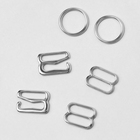 Набор для бретелей металлический: крючки, кольца, регуляторы, 10 мм, цвет серебряный - Фото 6