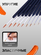 Набор кистей для рисования, нейлон, 11 штук: № 00000, 000, 00, 0, 1, 2, 3, 4, 5, 6, 7, Calligrata, круглые, деревянная ручка, международный размер - Фото 2