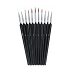 Набор кистей для рисования, нейлон, 11 штук: № 00000, 000, 00, 0, 1, 2, 3, 4, 5, 6, 7, Calligrata, круглые, деревянная ручка, международный размер - Фото 11