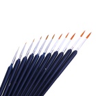 Набор кистей для рисования, нейлон, 11 штук: № 00000, 000, 00, 0, 1, 2, 3, 4, 5, 6, 7, Calligrata, круглые, деревянная ручка, международный размер - Фото 5